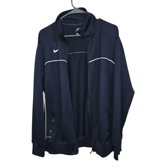 Nike Navy Blue Jacket Dri-Fit Active Full Zip Warm Up Pockets Women’s XXL - Picture 2 of 6